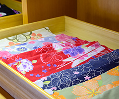 Colorful yukata rentals